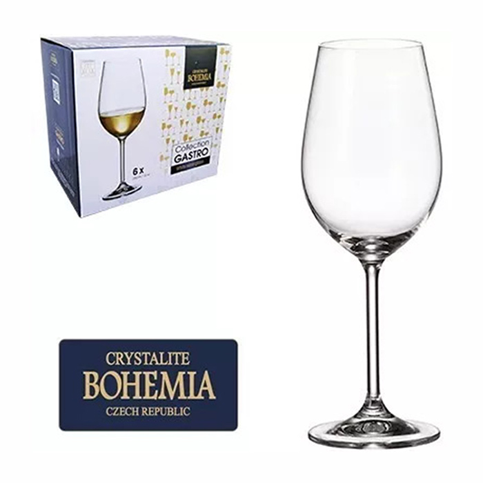 Taca Cristal Vinho Branco 350ml C/6pcs Gastro Bohemi Cx:008