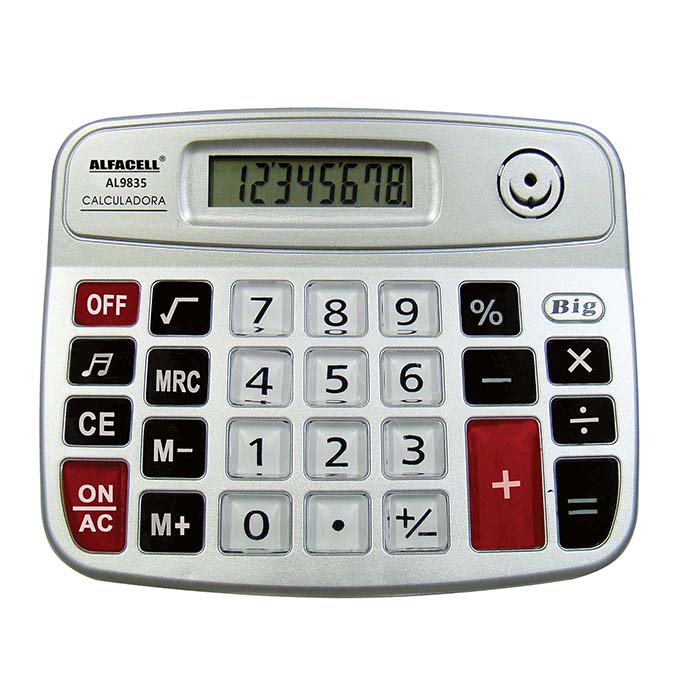 Calculadora 8dig Pilha 12x15cm Ref Al983