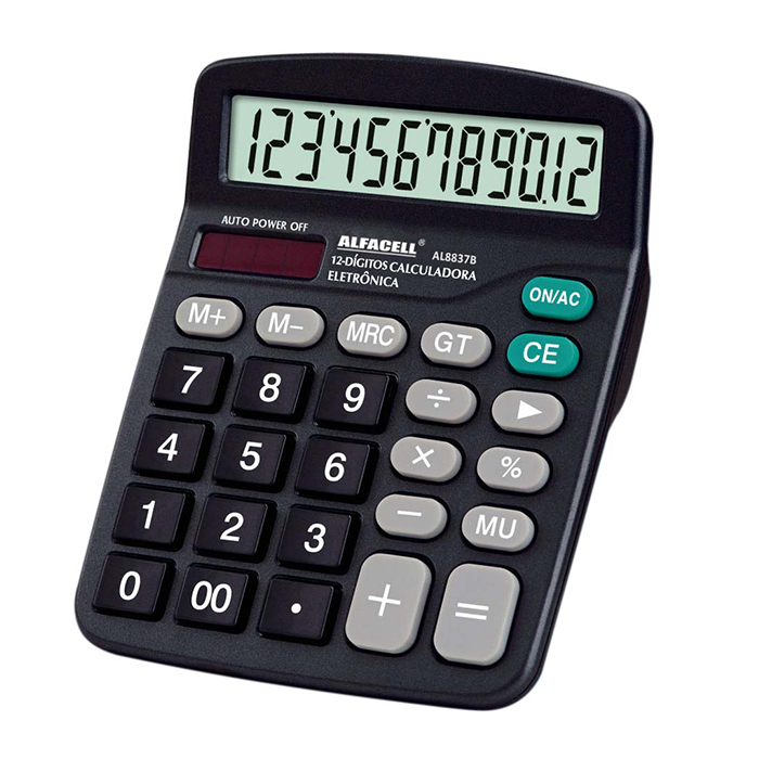 Calculadora De Mesa 12 Dig Pilha 15x12cm