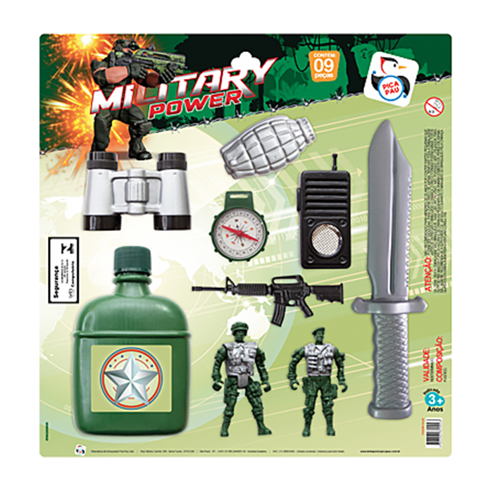Kit Militar Power C/9 Pcs 35x24cm Ref 07