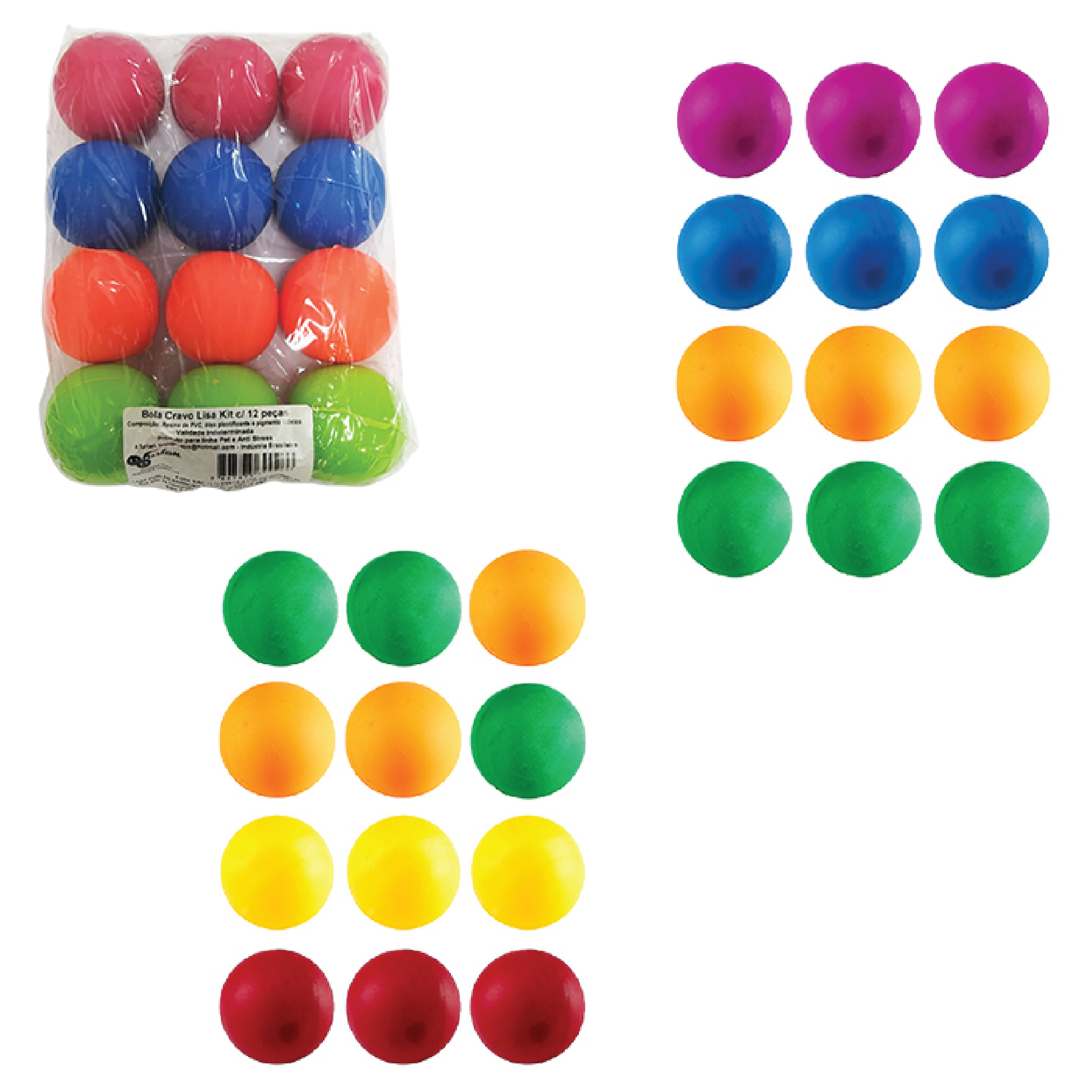 Bolas Lisas Coloridas Com 12 Unids.