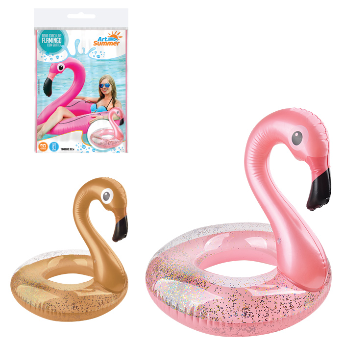 Boia Circular Flamingo C/glitter 82cm