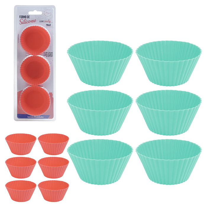 Candy Forma Cupcake Red Silicone Com 6pc