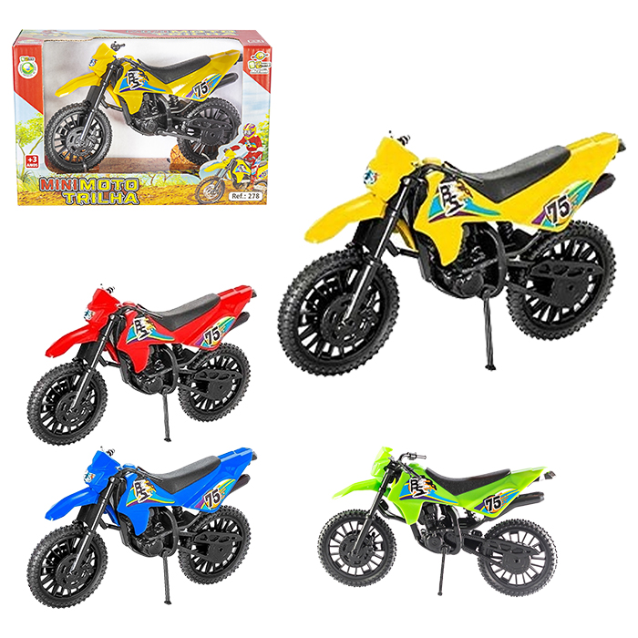 Moto Trilha Motocross Várias Cores 24cm - Bs Toys - Caminhões