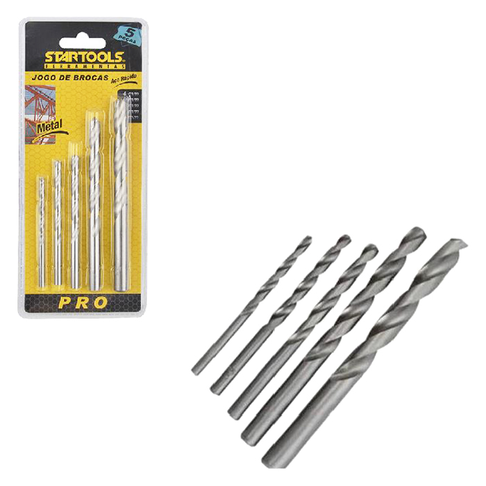 Kit Brocas Metal C/5 Pcs 4-5-6-8-10mm Ar