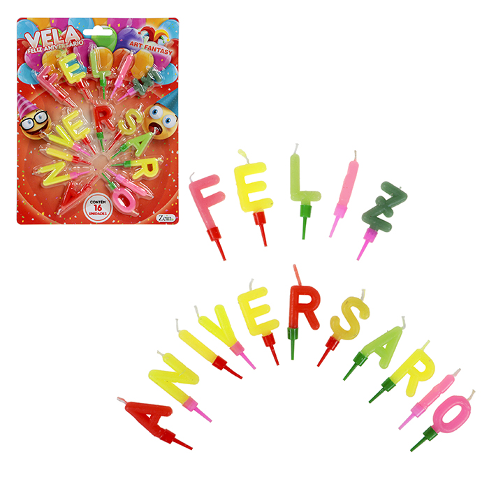 Vela Letras Feliz Aniversario