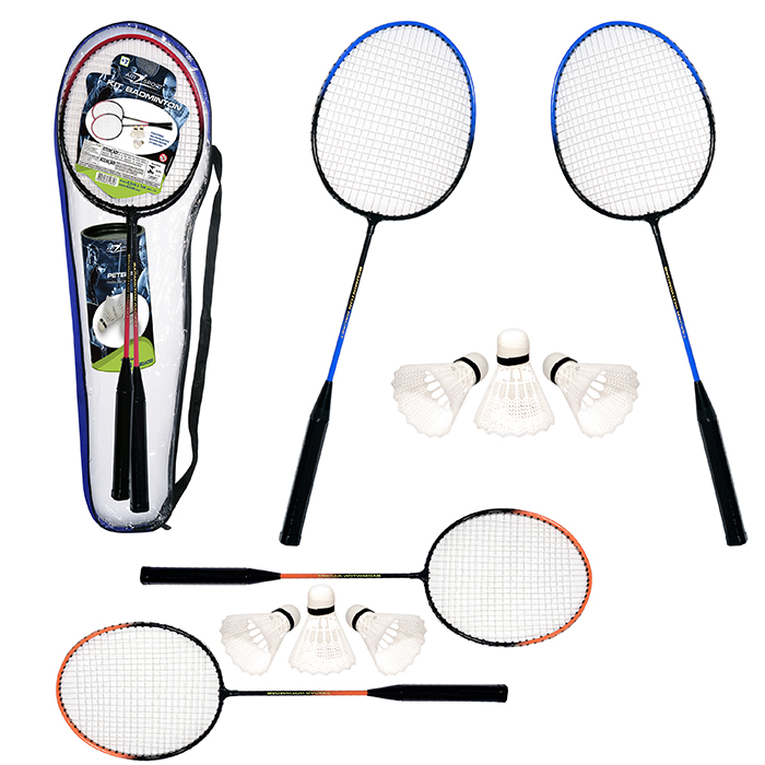 Kit Badminton C/2 Raquetes+3 Petecas