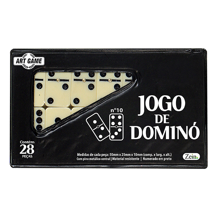 Jogo Dominó 28 Peças Capa Verde 5x2.5cm