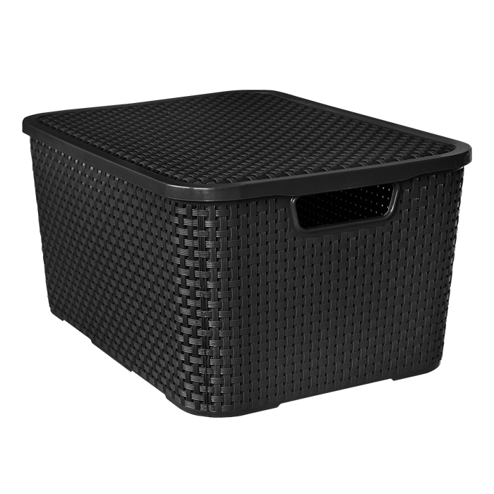 CAIXA ORG 15LTS RATTAN PRETO 25593