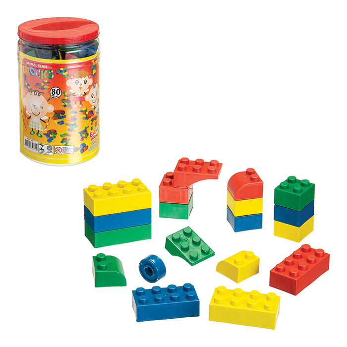 Blocos De Montar Blocks Pote C/80 Pcs Re